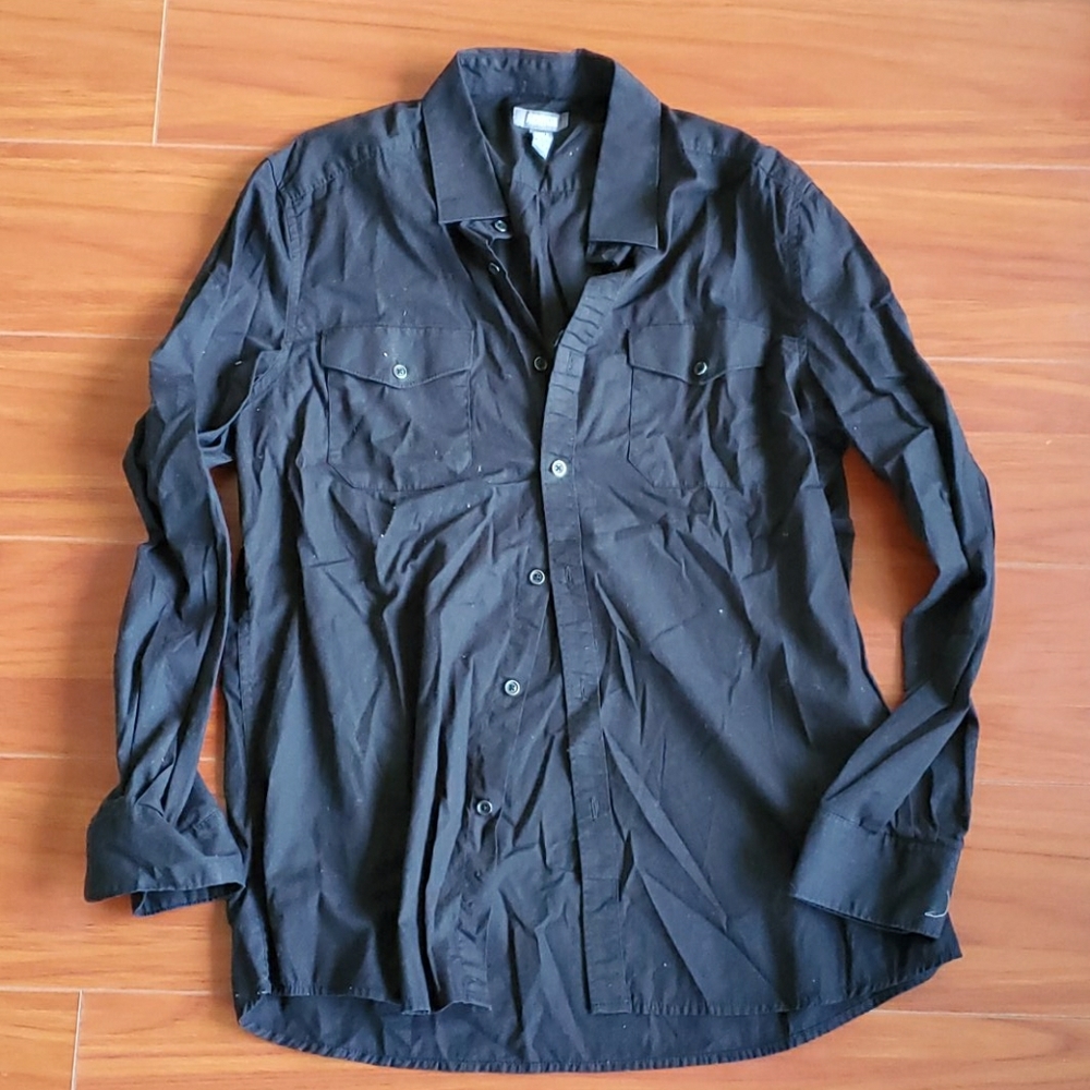 Kenneth Cole Reaction Black Button Up Shirt
